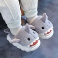 thumbnail image 6 of WhouRiu Toddler Boys Slippers Shark Cartoon Warm Thick Platform Scuff Slippers Child Thermal Soft Cozy House Shoes Gray Toddler10, 6 of 6