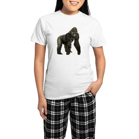 CafePress - Gorilla Women's Light Pajamas - Women's Short Sleeve Print T-Shirt and Pants Light Cotton Pajama Set