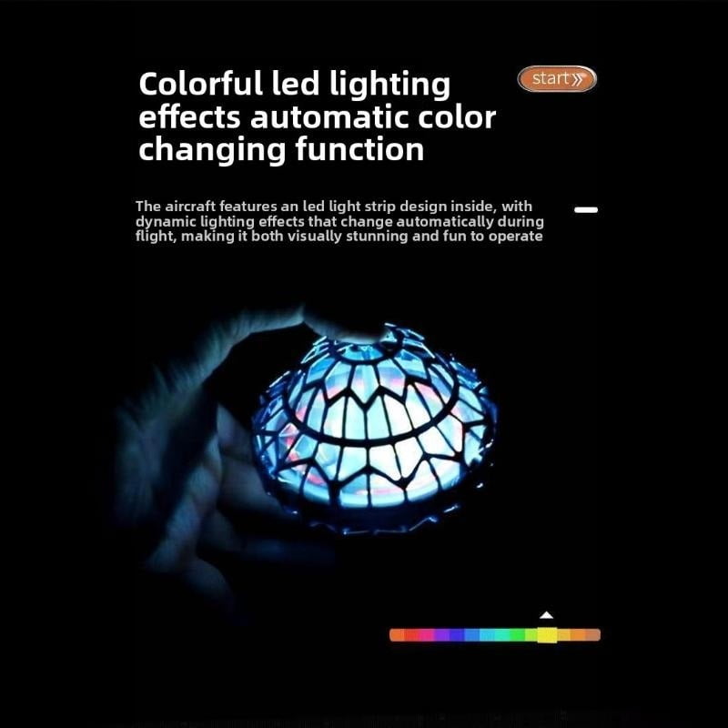 SKYQITIAN Blue upgraded version hovering ball drone UFO smart sensor flying ball toy, with LED lights, can rotate.