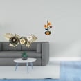 thumbnail image 2 of Escultura de arte de pared de metal nórdico, decoración de flores y hojas, obra de arte colgante para comedor, hogar, hotel, vacaciones, soporte para, 2 of 8