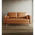 thumbnail image 5 of Stateside 59" Vegan Leather Office Loveseat, Square Arm 2-Seater Sofa for Reception, Home Office & Small Spaces, 5 of 7