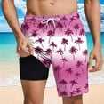 thumbnail image 2 of HAPIMO Men Swim Trunks with Compression Liner 9" Beach Shorts Hawaiian Bathing Mesh Lining Shorts Quick Dry Board Shorts Casual Outings Travel Shorts Summer Outdoor Swimsuit Shorts Purple Small, 2 of 6