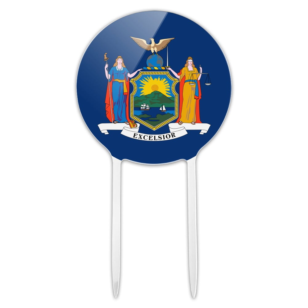 Acrylic New York State Flag Cake Topper Party Decoration ...