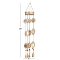 thumbnail image 3 of DecMode 31" Gold Metal Floral Windchime with Glass Beads and Cone Bells, 3 of 11