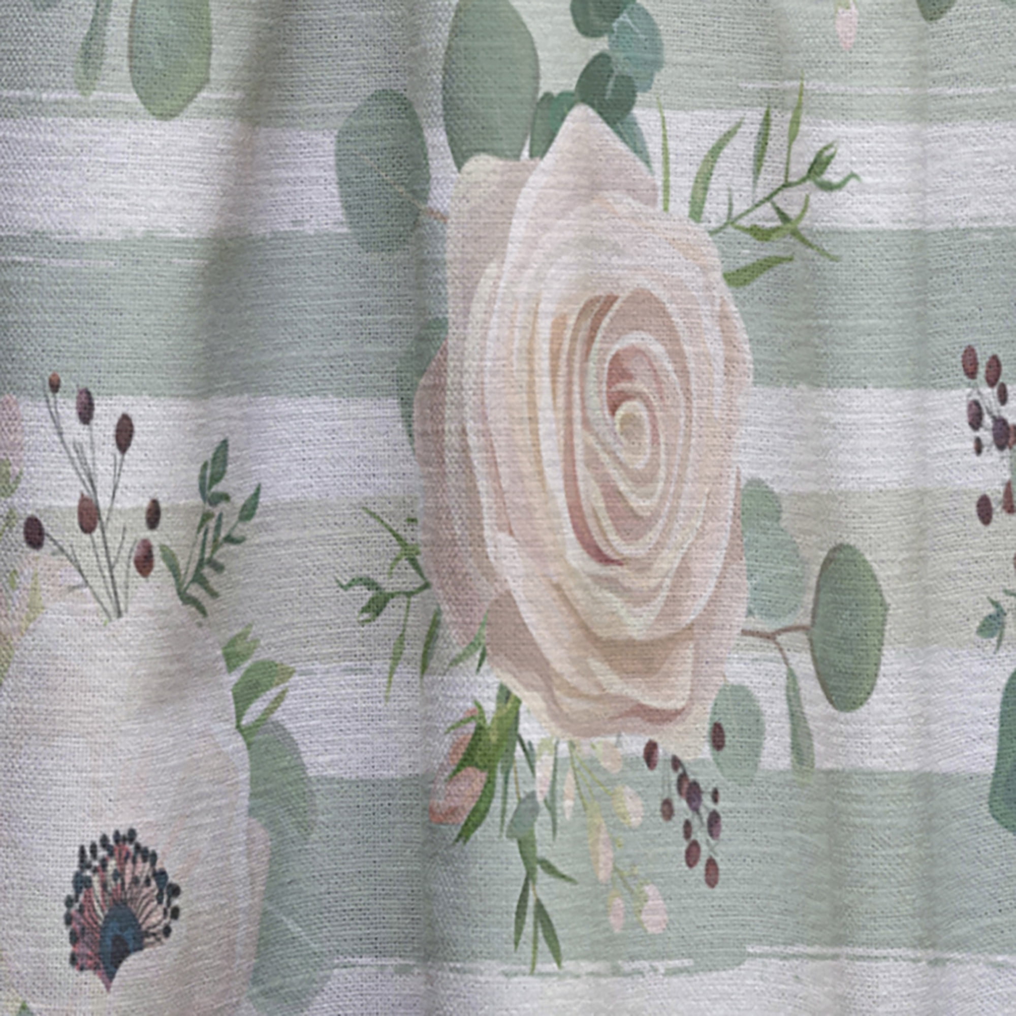 Designart 'Retro Pattern Over Floral III' Mid-Century Modern Curtain Panel