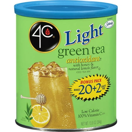 4C Light Green Tea Iced Tea Mix, 13.9 oz