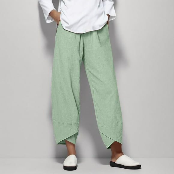 DondPO Halara Pants Women,Lounge Pants Women Pocket Women Pant Waist Pant Pants Solid Elastic Casual Loose Pants Sweatpants Women,Pants for Women,Mint Green Pants M