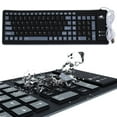thumbnail image 4 of GJX Foldable Keyboard Soft and Lightweight Usb Keyboard Premium Silicone Material Silent and Distraction-Free Folding Keyboard Pink, 4 of 4