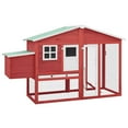 thumbnail image 1 of vidaXL Chicken Coop with Nest Box Red and White Solid Fir Wood, 1 of 5