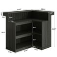 thumbnail image 3 of Spaco Modern L-Shaped Bar Counter with Slatted Design, Bar Counter with Durable Engineered Wood for Indoor as Home, Bar, Kitchen, Black, 3 of 5