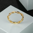 thumbnail image 3 of CNKOO Bande Torsadée en Zircon Cubique Plaqué Or 14K pour Femmes, 3 of 4