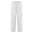 thumbnail image 5 of BODOAO Cargo Sweatpants for Women Baggy Drawstring High Waisted Wide Leg Sweat Pants Oversized Athletic Pants Elastic Waist Pockets Side Pockets Sport Casual Solid Pants Loose Long Trousers White Xxl, 5 of 5