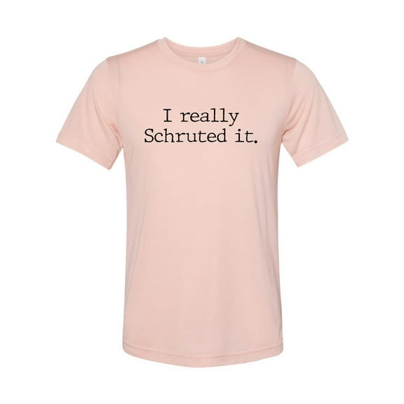 "The Office Shirt, I Really Schruted It, Andy Bernard, The Office Lover, Gift For Her, Unisex T, Dwight Schrute, Funny Tees, Dwight Shirt, Peach, LARGE"