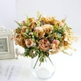 thumbnail image 2 of 2Pcs Peonies Artificial Flowers,Small Silk Flowers Fake Peonies Bouquet Rose Flower Arrangement Table Centerpiece for Wedding Party Home Decoration (Dusty Yellow), 2 of 7