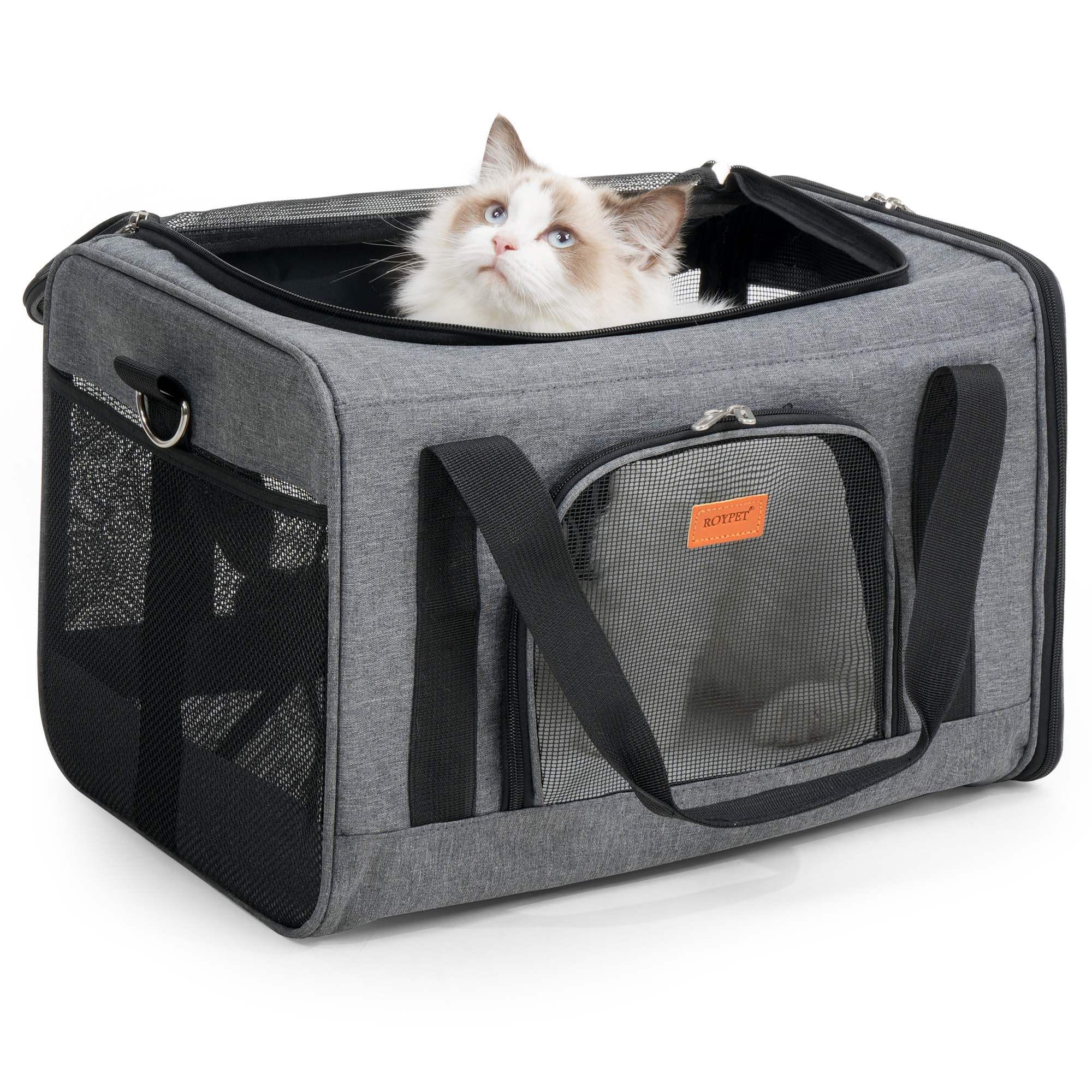 Roypet Airline Approved Soft-Sided Pet Carrier, Gray photo 2