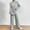 Gray, variant on successthop Lounge Set Women Solid Color Ribbed Knit Mock Neck Long Sleeve Shirts and Wide Leg Long Pants Basic Travel Pajamas Lounge Set Loungewear Summer Outfits