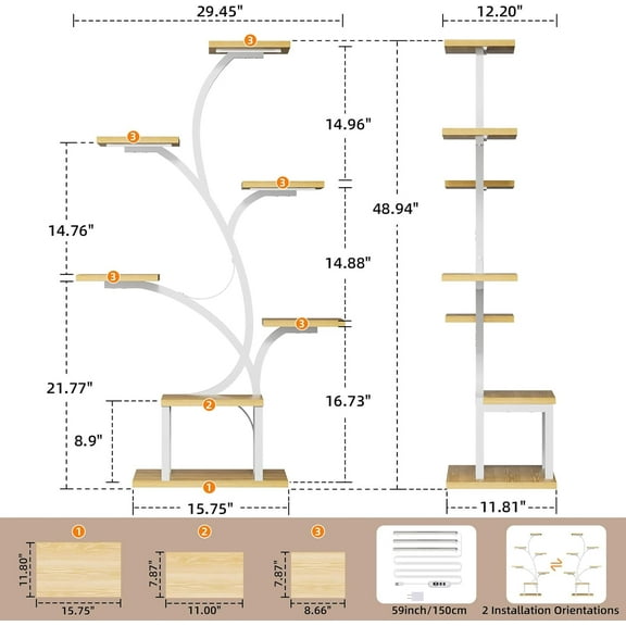 Plant Stand with Grow Lights