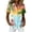Cyan_#01, variant on Womens Hawaii Shirt Floral Print Short Sleeves Lapel Collared Button Up Tropical Beach Blouses Big and Tall Loose Fit Party Holiday Tee,Saffron 2XL