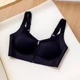 thumbnail image 2 of Zpanxa Wireless Bras for Women Front Zipper Push-up Seamless Breathable Adjustable Straps Everyday Bra Black 42BC, 2 of 5