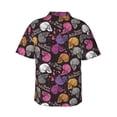 thumbnail image 3 of Fotbe Halloween Skeleton Hawaiian Shirt for Men Unisex Summer Beach Casual Short Sleeve Cotton Linen Button Down Shirts-X-Large, 3 of 9