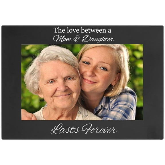 The Love Between A Mom & Daughter Engraved Anodized Aluminum Hanging/Tabletop Personlized Group Family Photo Picture Frame