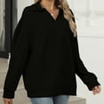 thumbnail image 2 of RYDCOT Womens Oversized Sweatshirt Loose V Neck Long Sleeve Lapel Collared Cotton Baggy Pullover Tunic Tops for Leggings 2024 Fall Winter or, 2 of 5