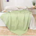 thumbnail image 2 of GLAMBURG 100% Cotton Thermal Blanket, Breathable Bed Blanket Twin Size, Soft Waffle Blanket, Twin Blanket, All Season Cotton Blanket, Sage Green, 2 of 8