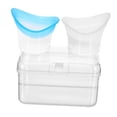 thumbnail image 2 of Juego de 2 vasos de silicona para lavado de ojos con contenedor de almacenamiento, vasos de limpieza suaves para ojos, para limpiar y eliminar el polvo. Azul y gris, 2 of 10