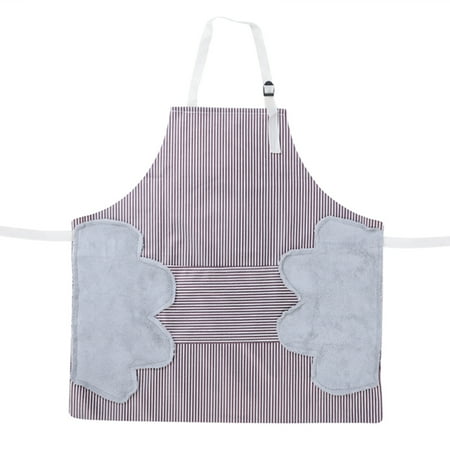 

Pudcoco Women Men Waterproof and Anti-oil Apron Adjustable Pinafore with Pockets Kitchen Accessory