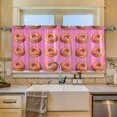 thumbnail image 2 of Yayeee Kitchen Curtains Tier Set of 2 Light Filtering 57"x36" Over Sink Window Panels, Pink Doughnuts, 2 of 7