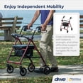thumbnail image 2 of Andador de aluminio Drive Medical, plegable, con respaldo extraíble, asiento acolchado, ruedas de 15 cm, color rojo, 2 of 5