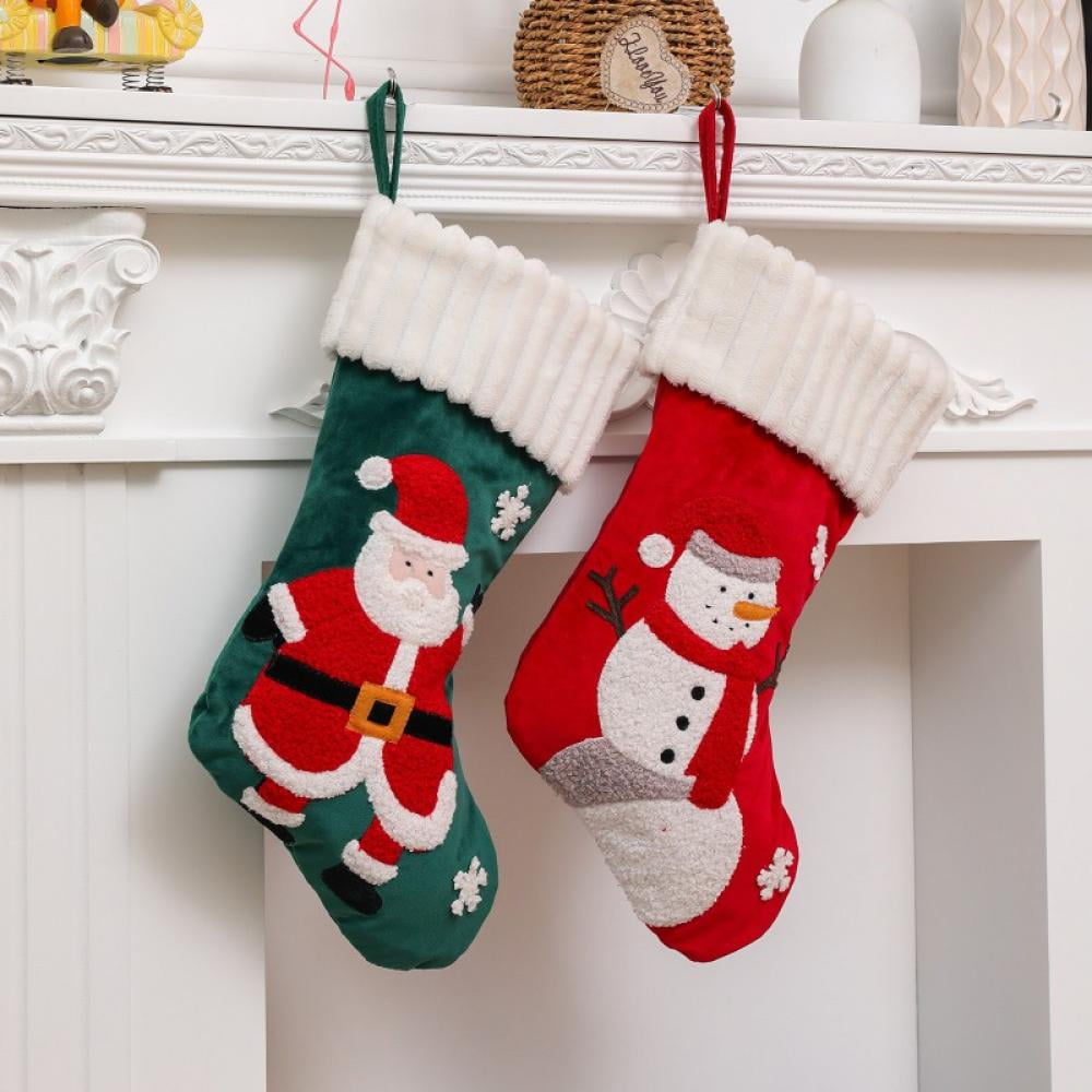 Christmas Stocking Set of 2, 14.9" Large Xmas Stockings Decorations