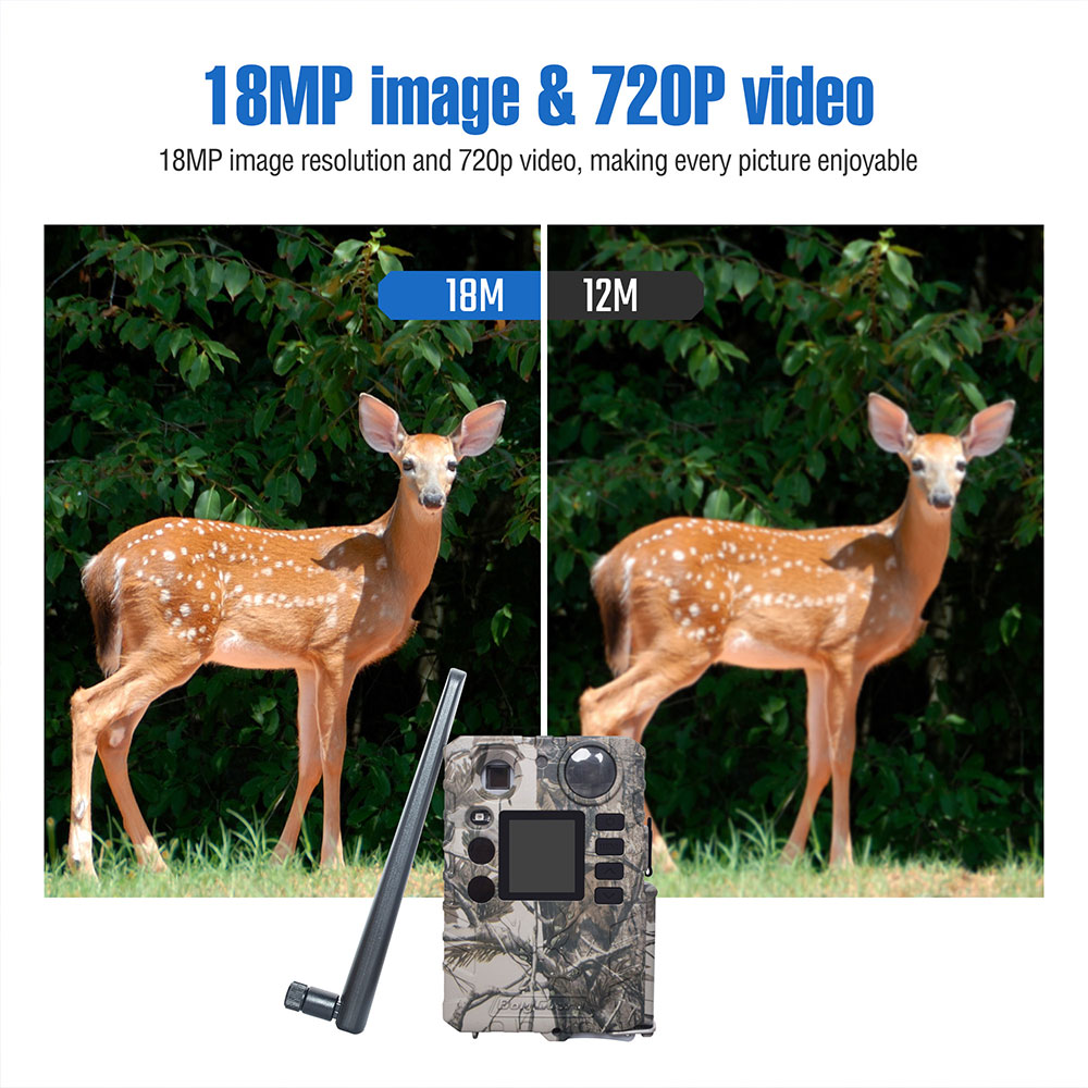 Trail Camera Wireless 4G Hunting Game Camera 940nm No Glow Black IR Camera+Memory Card+Batteries
