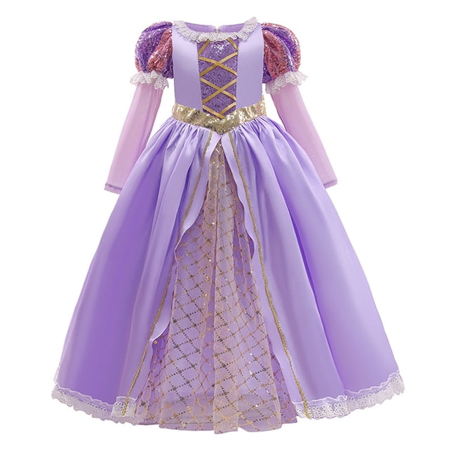 Disney vestido de princesa Rapunzel para niños, conjunto de disfraces enredados, ropa de fantasía para fiesta de cumpleaños, Carnaval y Halloween