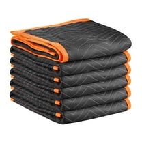 VEVOR Moving Blankets 6 Pcs, 80 x 72 in (35 lbs/dz) Large Packing Blankets with Cotton Filling, Heavy Duty Nonwoven Fabric Padded Moving Blanket for Shipping, Wrapping, Protecting Furniture