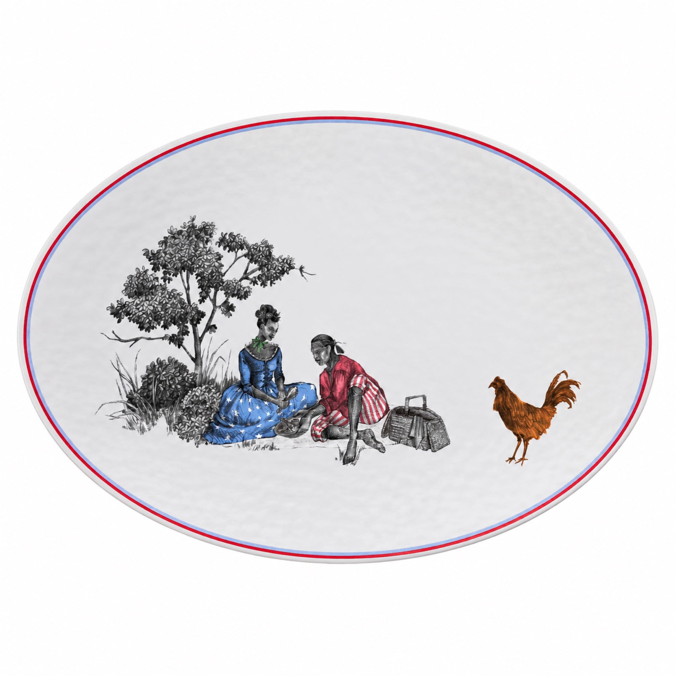 Sheila Bridges Harlem Toile Picnic Melamine 14.4" x 20.4" Serving Tray