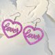 thumbnail image 5 of Pendientes colgantes de corazón Yinane Joyería de moda Acrílico Amor para aniversario de Boda Novias Púrpura, 5 of 8