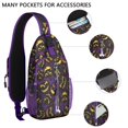 thumbnail image 2 of Sling Backpack,Jack Olantern Halloween Pattern Crossbody Bag with Water Bottle Holder,Waterproof Sling Bag for Men/Women with Chest Phone Holder for Hiking,Travel, 2 of 6
