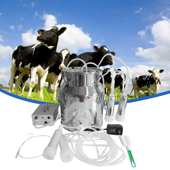 Goat Milker Machine, Pulsation Vacuum Pump Milker 14L, Adjustable Cow Milk Machine, Electric Milker, Goat Milking Supplies for Farms, Homes