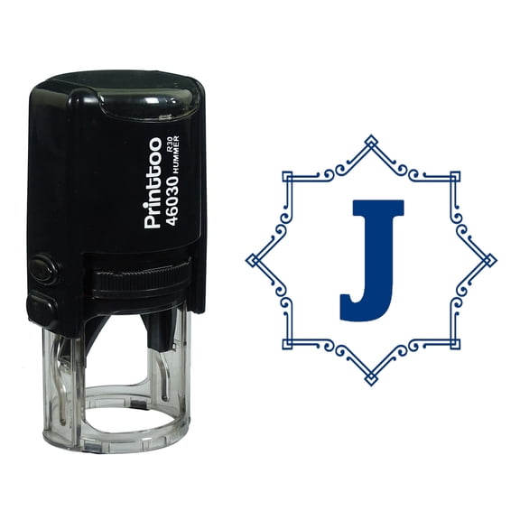 Printtoo Octagon Celtic Swirl Frame Alphabet J Monogram Self Inking Rubber Stamp Office Stationary