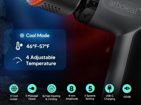 Arboleaf Mini Massage Gun with Heat and Cold Therapy - Percussion Handheld Massager - Single Piece