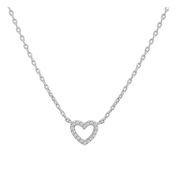 Corazón Zircon Colgante Collar Rhinestone Zircon Corazón Collares Cadena de Cristal Joyería para Mujeres Niñas Corazón Collar Colgante