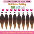 thumbnail image 4 of Ombre Brown With Blonde Braiding Hair Pre stretched 24 Inch 8 Packs Pre stretched Braiding Hair Yaki Texture Synthetic Hair Extension Itch  Hot Water Setting(24", T1B/30/27#), 4 of 7