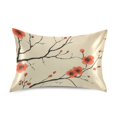 thumbnail image 7 of Yayeee Pillowcase King Size Set of 2 Satin Wrinkle Resistant Pillow Case, Red Floral Pattern, 7 of 7