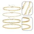 thumbnail image 3 of Juego de pulseras de cadena con cuentas de oro para mujer, chapado en oro real de 18 quilates, pulsera de eslabones de cadena de oro fino y delicado, pulseras de oro ajustables, joyería para mujeres, 3 of 5