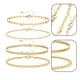 thumbnail image 3 of Juego de pulseras de cadena de cuentas de oro para mujer, pulsera de eslabones de cadena de oro fino y delicado chapado en oro real de 18 quilates, pulseras de oro ajustables apilables, joyería para, 3 of 5