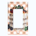thumbnail image 2 of Metal Light Switch Wall Plate Outlet Cover (Vanilla Chocolate Peach Fruit Berry Cake - Single Rocker), 2 of 2