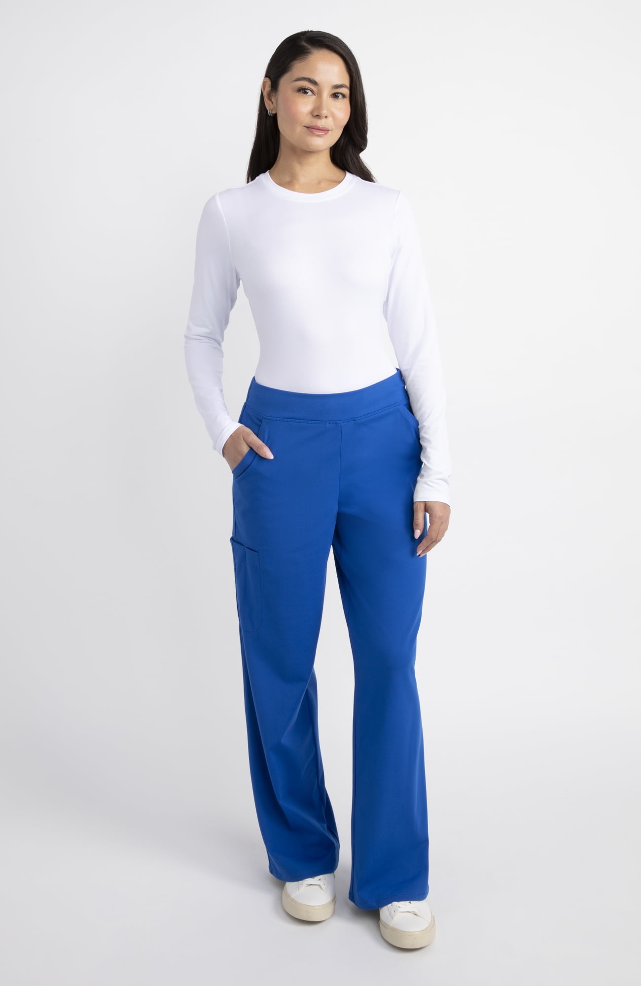 Gildan Wide Leg Pull-On Cargo Scrub Pant, 2-Way Stretch, Sizes XS-2XL