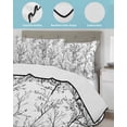 thumbnail image 4 of Quilts Full Size Bedding Set, Black White Botanical Lightweight Quilted Comforter, Vintage Floral Plants Branch Soft Reversible Bedspread Coverlet with Pillow Covers for All Season, 78" x 90", 4 of 7