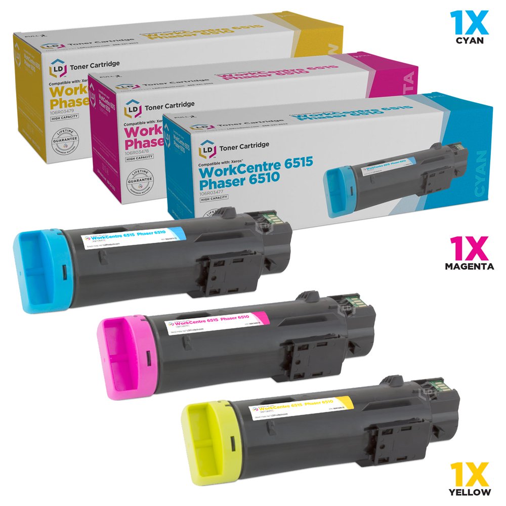 LD Compatible Xerox Phaser 6510 / WorkCentre 6515 Set of 3 HighYield